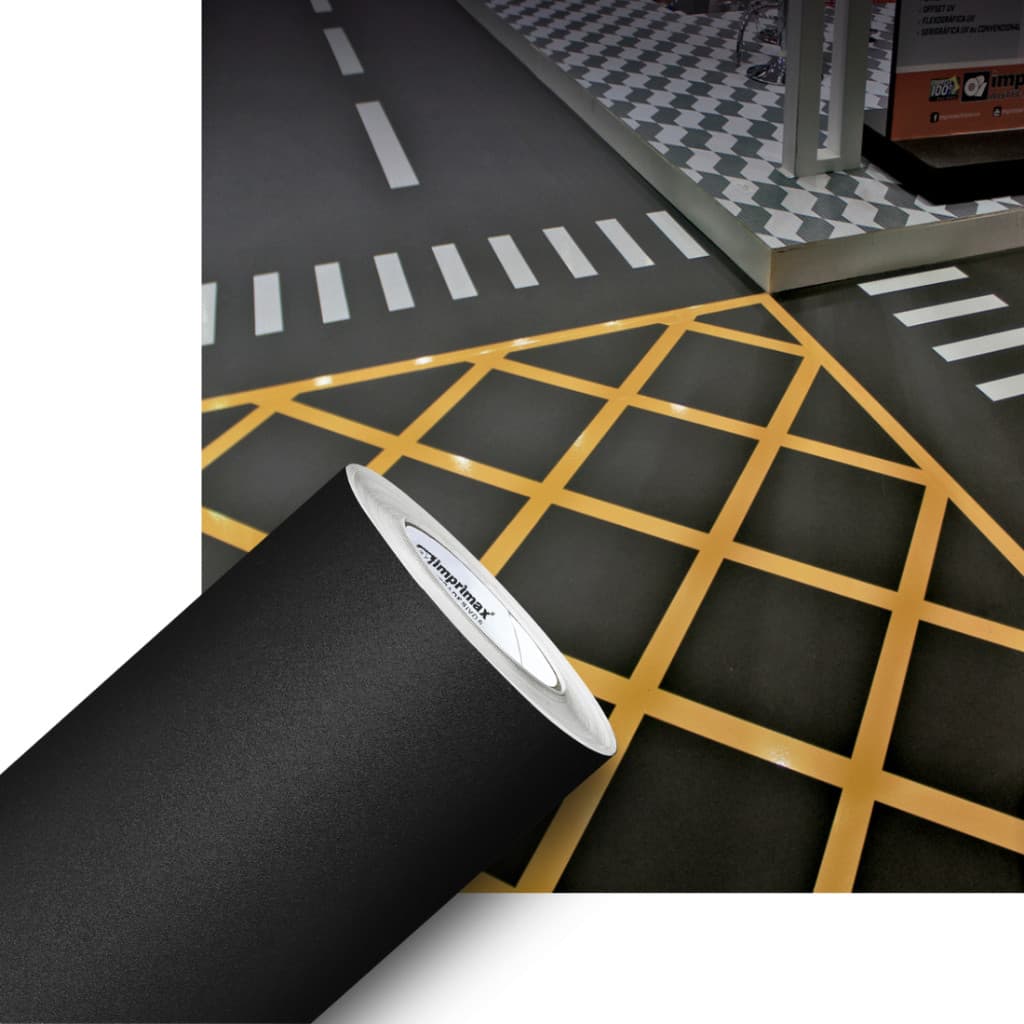 Adesivo Envelopamento Couro Expresso Preto Pisomax Coluna Soleira Imprimax Antiderrapante 2mX 0,60cm
