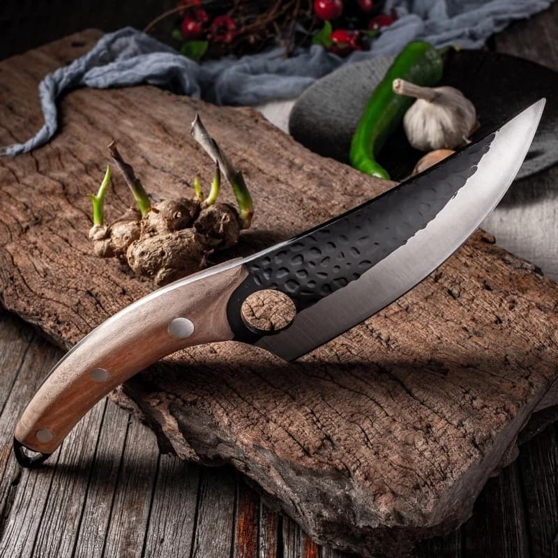 Faca Artesanal Inox Afiada Bainha Receitas Cozinha Profissional Corte Preciso Churrasco