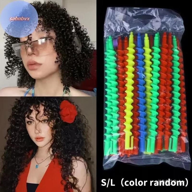 Plástico Espiral Perm Vara Modelador De Cabelo Sem Calor Feminino Rolos Encaracolado Cachos Frio Barra Barbeiro Fe