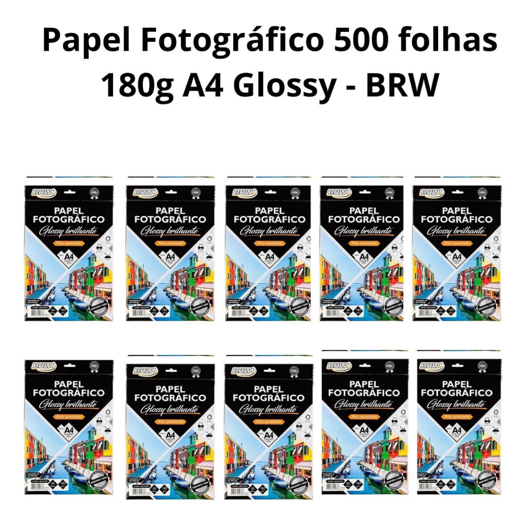 Papel Fotográfico 500 Folhas180g A4 Glossy - Brw