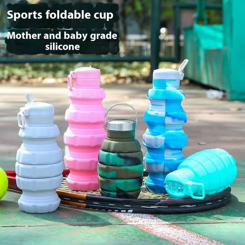 Granada de Silicone dobrável garrafa de água criativa retrátil esportes ao ar livre portátil garrafa de água copo de águ