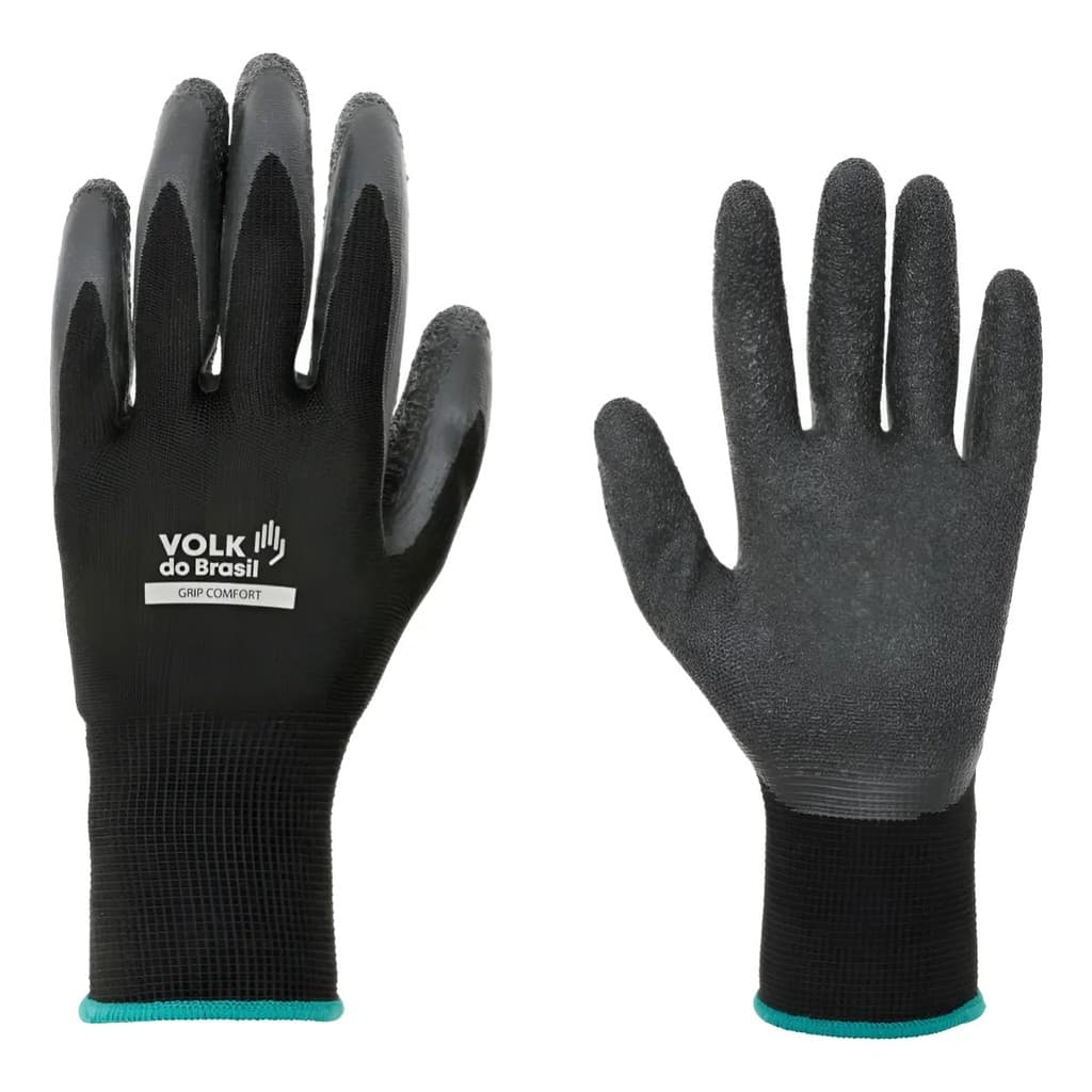 Kit 02 Pares Luva Nylon Volk Grip Comfort CA 38293/45974/50725