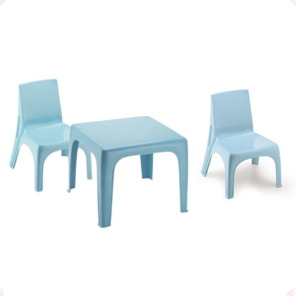 Mesinha Pequena Infantil Azul + 2 Cadeira Poltrona Educativa