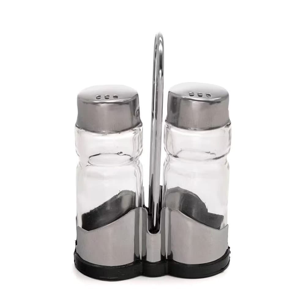 Saleiro e Pimenteiro de Vidro 2 Peças com Suporte de Metal Radiance MEK