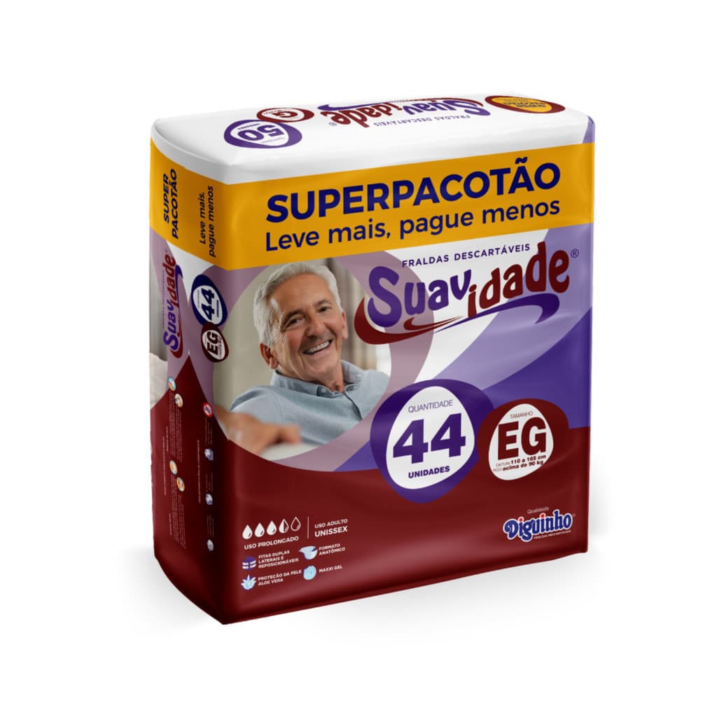 Fralda Geriatrica Hiper Pacotão M G EG
