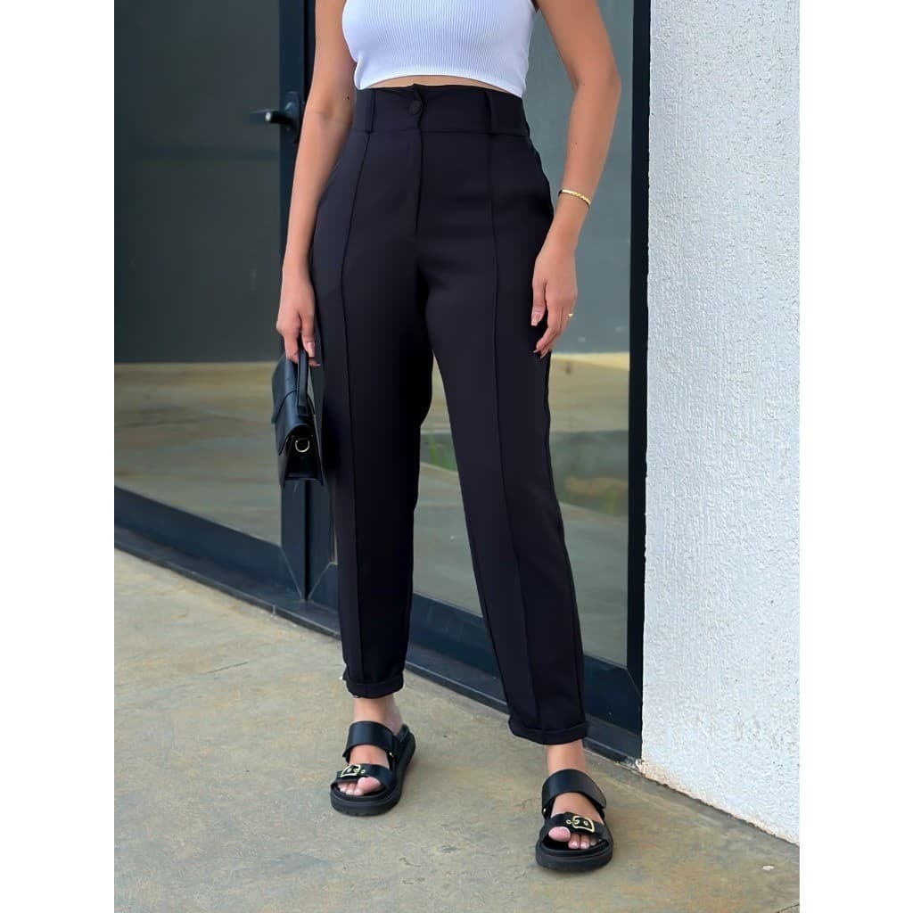 ninajeans 2040 Calça alfaiataria detalhes em botão Calça Feminina 2040-4