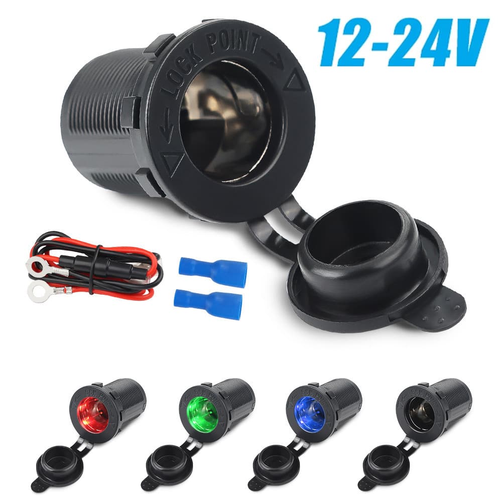 Tomada Para Isqueiro 4 Cores 12V-24V À Prova D'água Adaptador De Energia Carro Acessórios Caminhão De Motocicleta Marine Boat