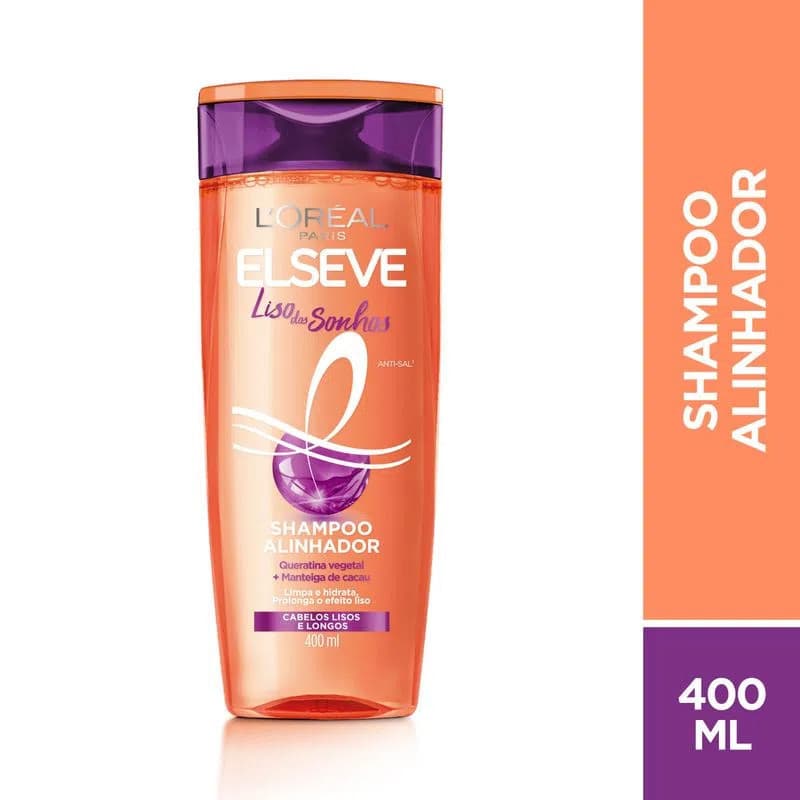 ELSEVE L'ORÉAL PARIS SHAMPOO LISO DOS SONHOS - SHAMPOO ALINHADOR 400ML