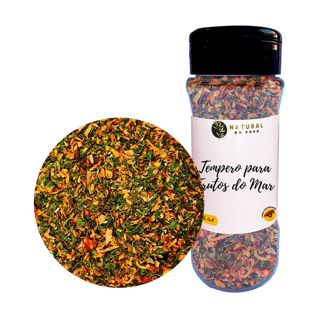 Tempero Premium Para Frutos do Mar Qualidade Superior Pote com Dosador 30g