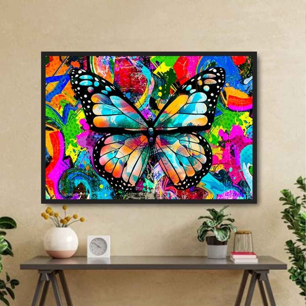 Quadro Decorativo GRANDE Alta Resolução Para Sala Quarto Escritório Quadro Borboleta Abstrato