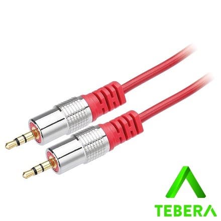 Cabo P2 + P2 Stereo Gold Fitz 1,8m vermelho