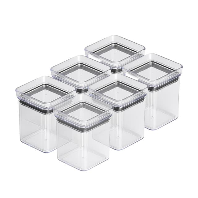 Jogo 6 Mini Potes Lumini 180ml Organizadores De Temperos