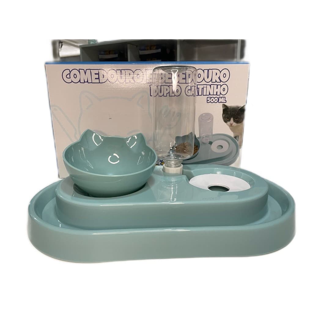 Comedouro e Bebedouro duplo Gatinho 500ml