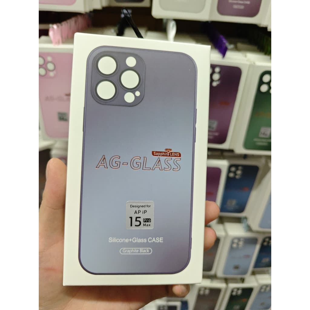 capinha iphone15promax  fosco vidro AG Glass Silicone Glass CASE Designed for AP ip 3D pelicula