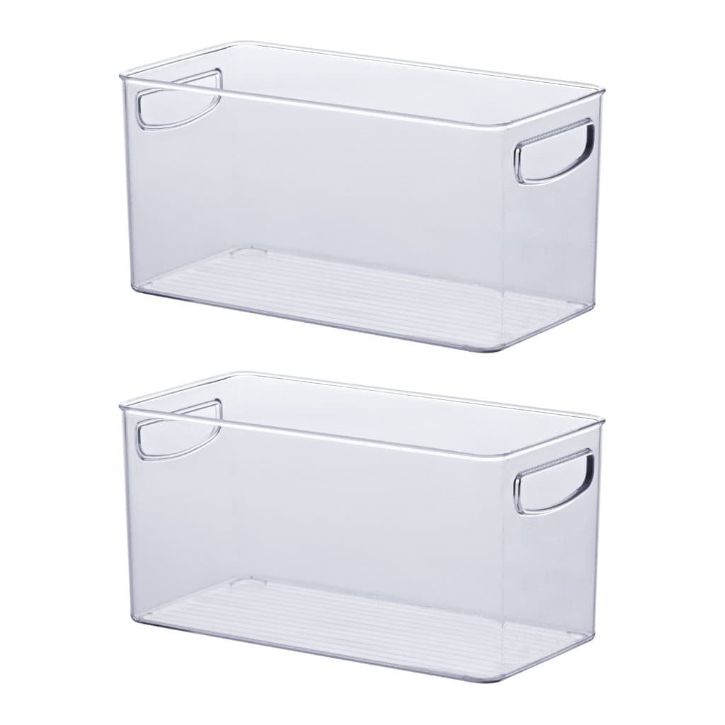 Organizador Geladeira Cozinha Acrílico 30x15x15 Cm Kit 2 Un Cor Transparente