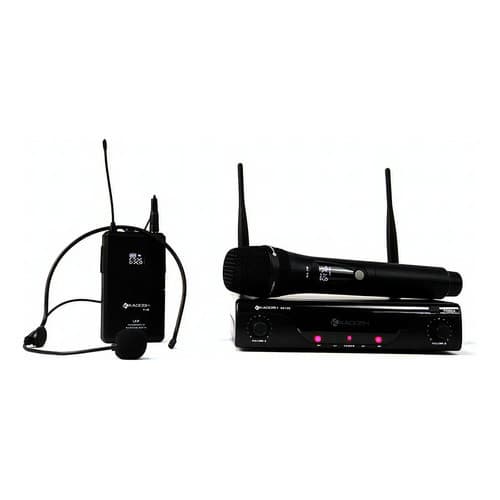 2 Microfones Sem Fio UHF Kadosh K-412C Headset E Bastão De Mão Com Bodypack E Receptor 2 Antenas Para Igreja Palestra Show