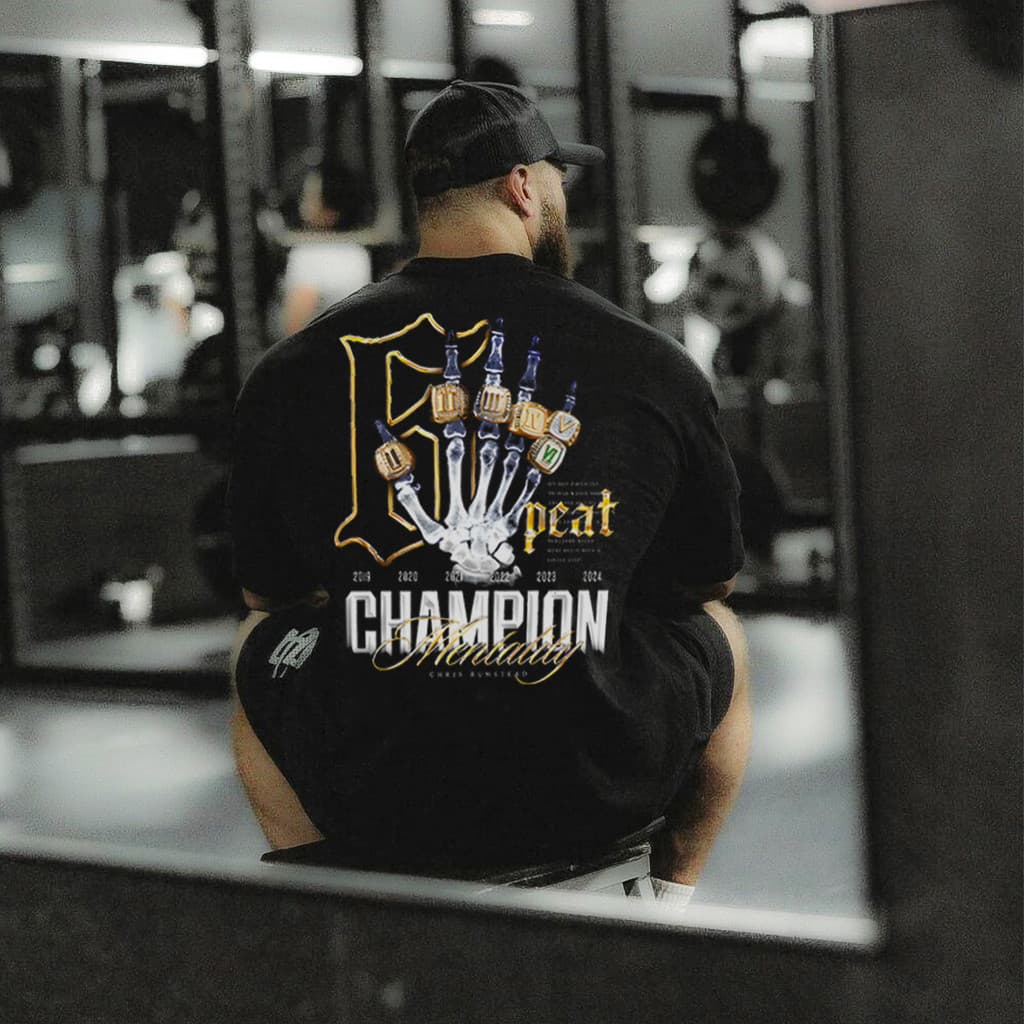 Camisa Mr Olympia Cbum Campeão 2024 Oversized 6 Peat Fisiculturismo Algodão Loja Anime Scape