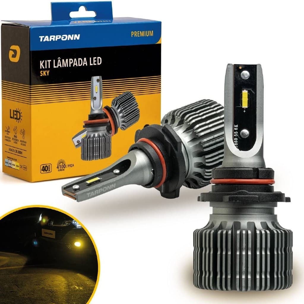 Kit Lâmpada Led Sky HB4 40w 8200lm 3000k Amarela 12v Tarponn