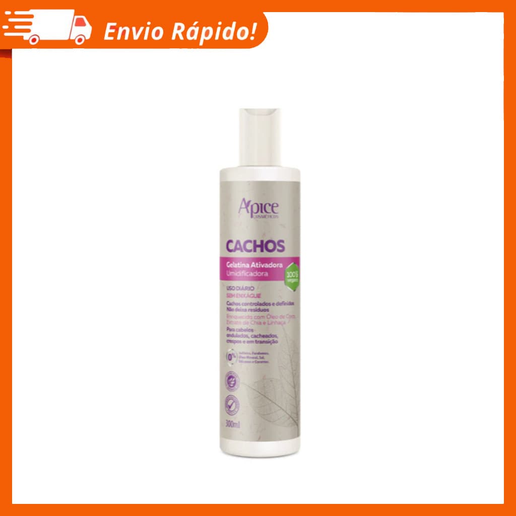 Apse Gelatina Ativadora e Umidificadora Cachos 300ml - Ação Condicionante - Apice