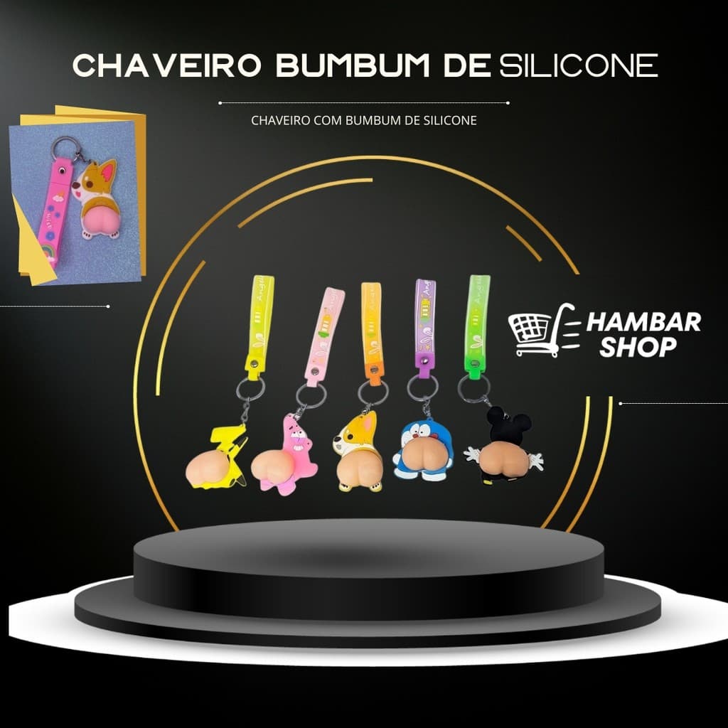 Chaveiro Bunda de Silicone Sortido