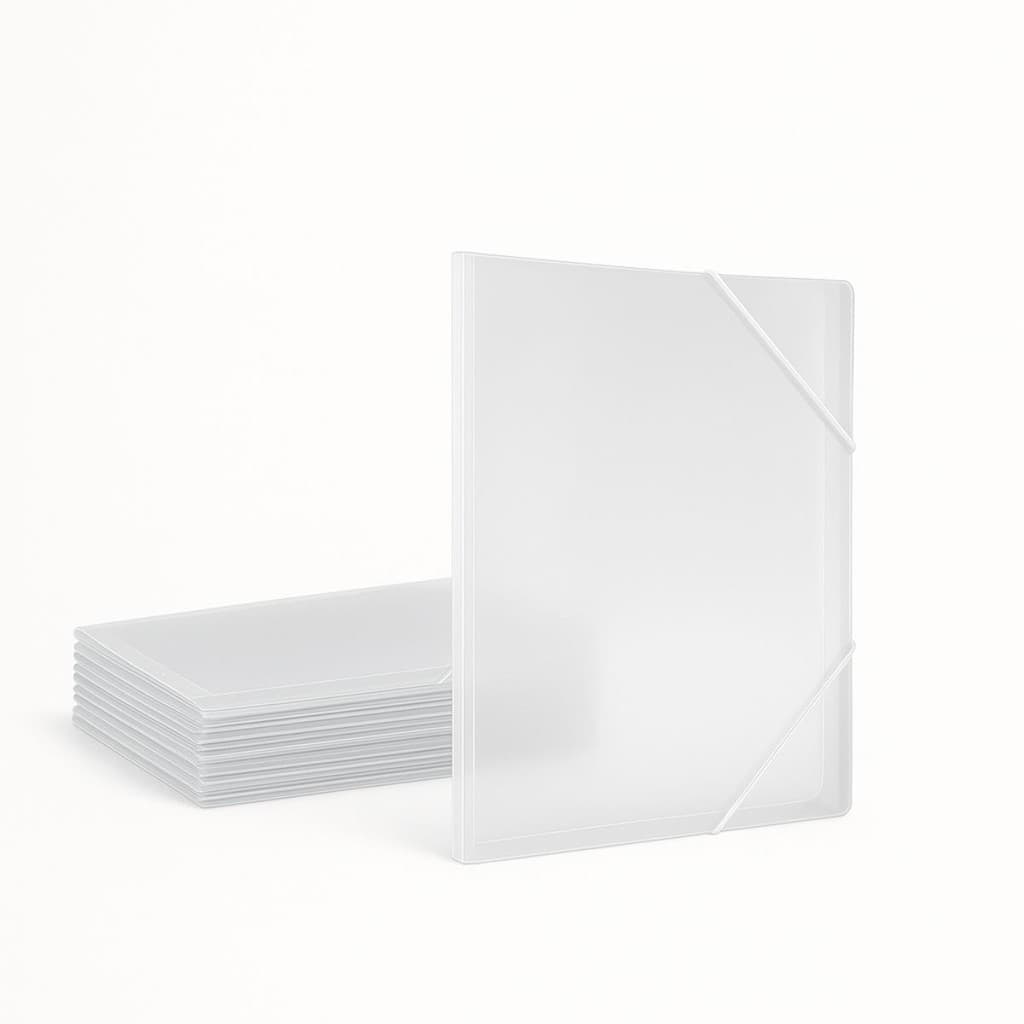 Kit C/10 Pasta Aba Cristal Elastico Oficio 235x335mm x50mm