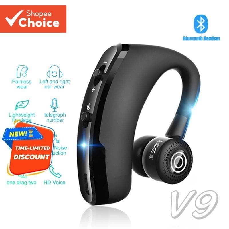 V9 Fone De Ouvido Bluetooth 5.0 Sem Fio Fones Controle Voz Música Esportes Mãos Livres Negócios Cancelamento Ruído