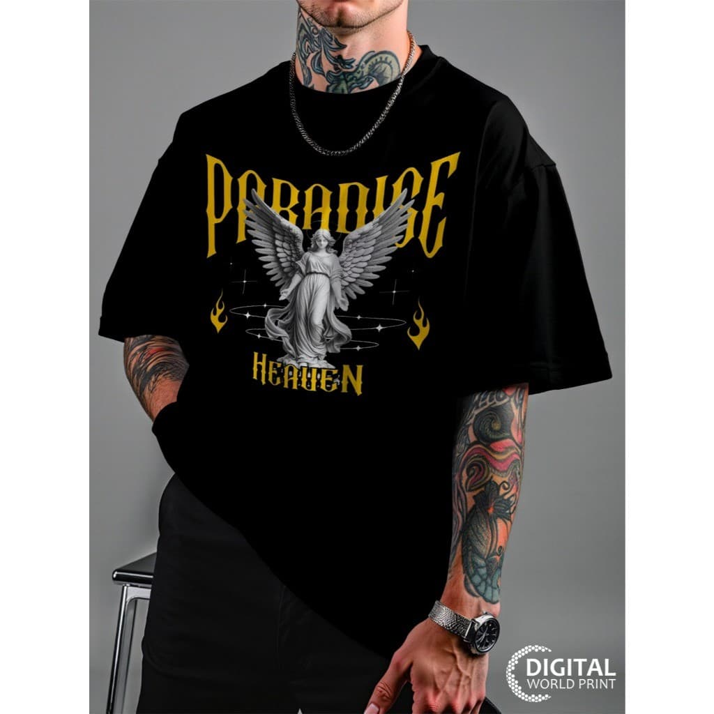 Camiseta Oversized Streetwear Premium Paradise Heaven Paraiso Dtf Ref3227
