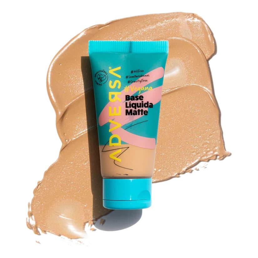 Base Vegana Matte Oil-Free da Adversa - Cor Mais Vendida Cor 350 e Cor 450