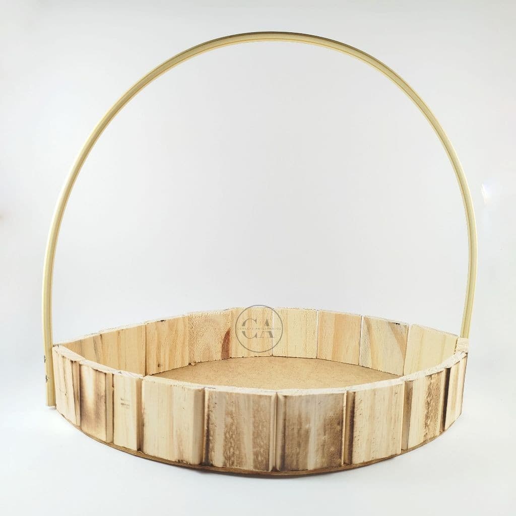 Kit 10 Cesta Presente Folha Madeira Pinus 34cm Base Cesta Namorado Kit Cosmetico Cachepot Arranjo