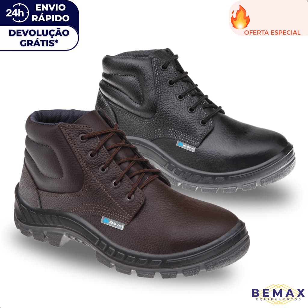 Botina De Segurança Marluvas 50b22 Coturno Masculino Bico Pvc Bota Epi CA 46492
