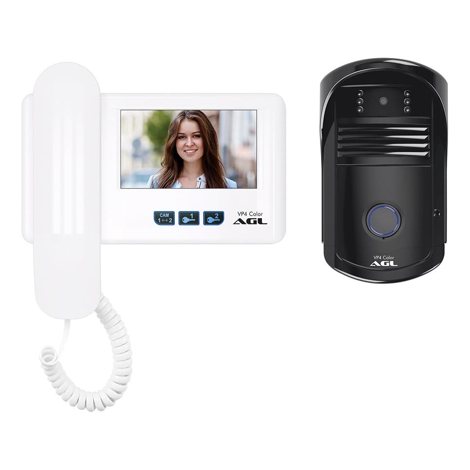 Kit Interfone Com Video Porteiro Eletrônico Colorido VP4 AGL