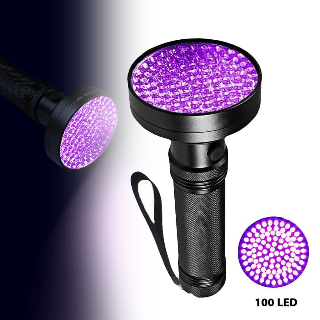 Lanterna 100LED Luz Preta Ultravioleta À Prova D'água Para Animais De Estimação Cozinha Banheiro Manchas Escorpiões Loca