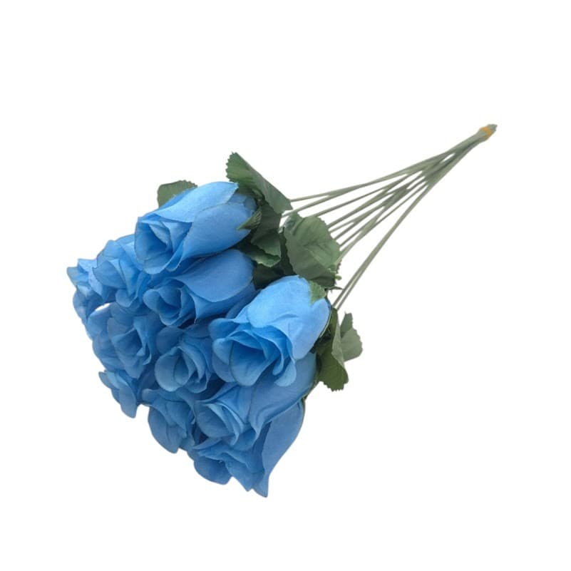 KIT 120 Botões Azul Artificial Buque De Flor Rosa Pick