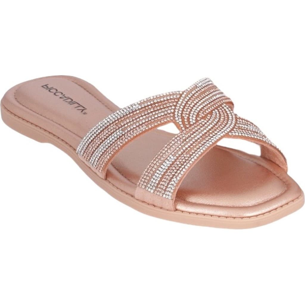 Sandália Rasteira Strass Metalizado Calce Perfeito Conforto 508050 Piccadilly