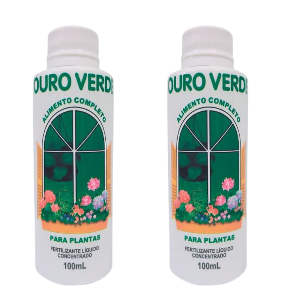 Kit 2 Un Adubo Ouro Verde Fertilizante Líquido para Fertilizante para Flores e Folhagens 100ml