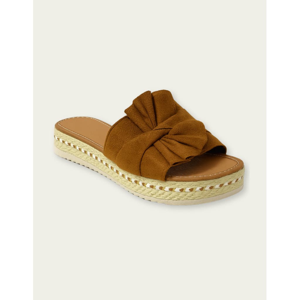 Sandália Feminino Tamanco Plataforma Confortável Casual Dia a Dia Flatform Laço
