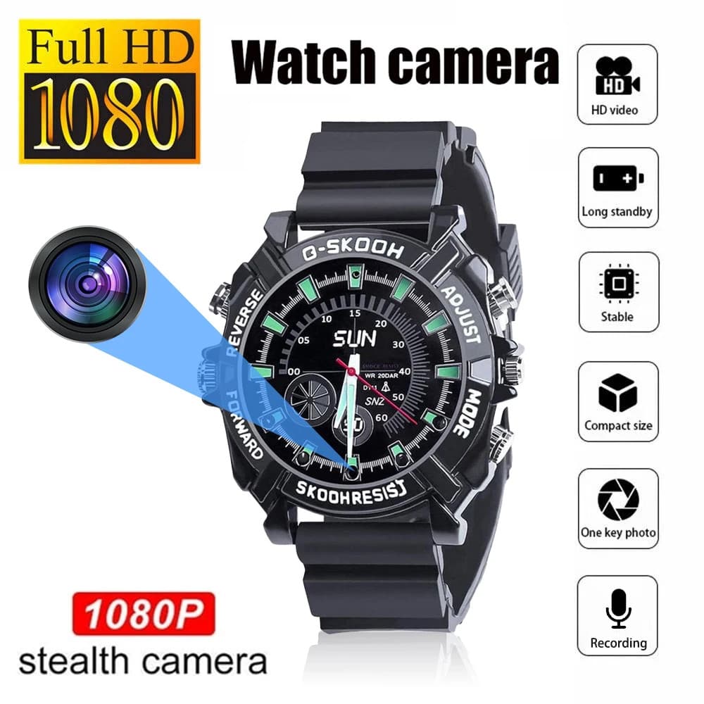 smartwatch HD 1080P Com Função De Câmera Relógio Esportiva Conveniente Adequado Para Ciclismo , Caminhada , Ao Ar Livre
