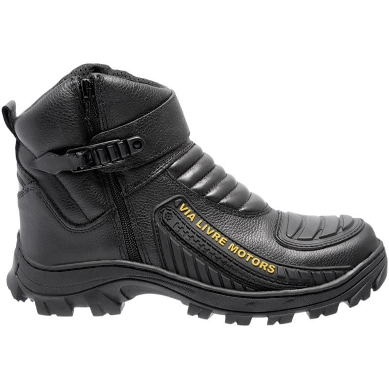 Coturno Motoqueiro Em Couro Legítimo Masculino Resistente Reforçado Sola Antiderrapante Motociclista