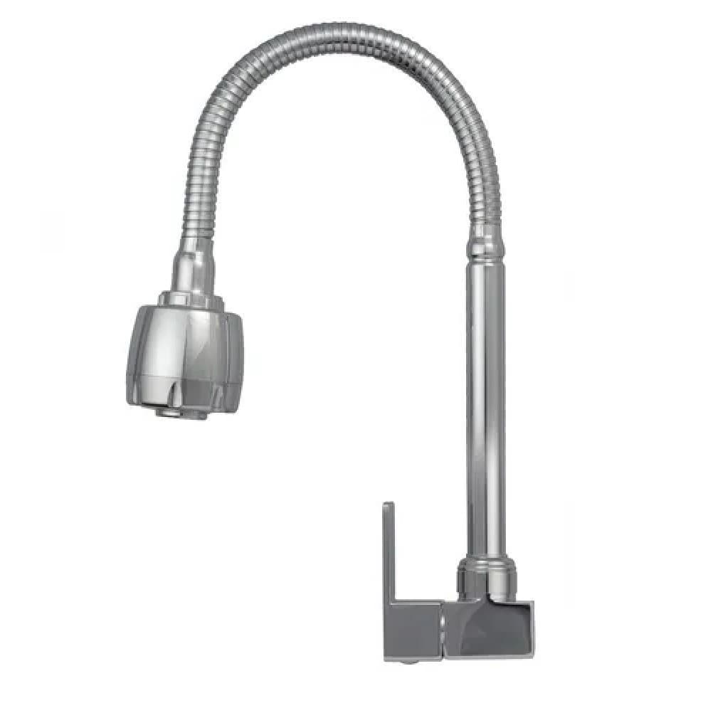 Torneira Para Cozinha Parede Alavanca Reta Gourmet - Cromado
