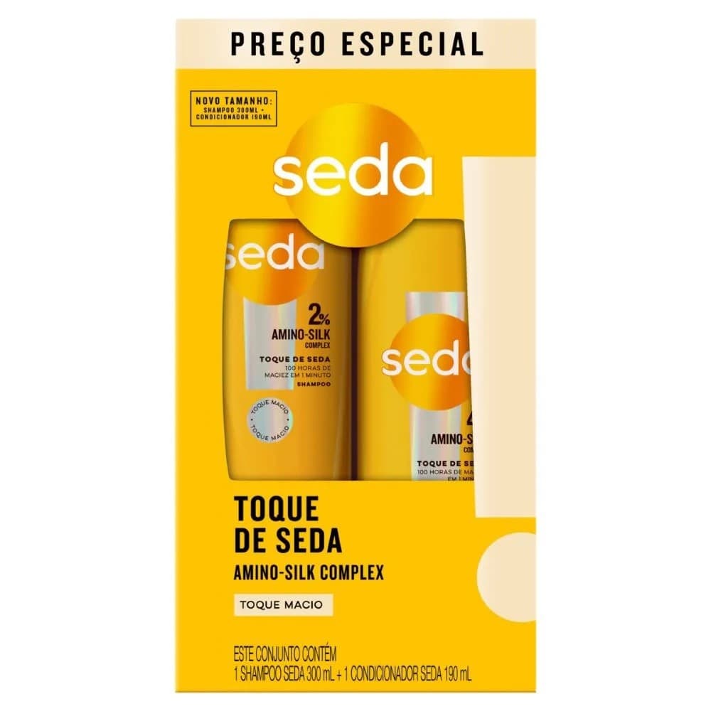 Kit Seda Shampoo 300ml + Condicionador 190ml Toque De Seda