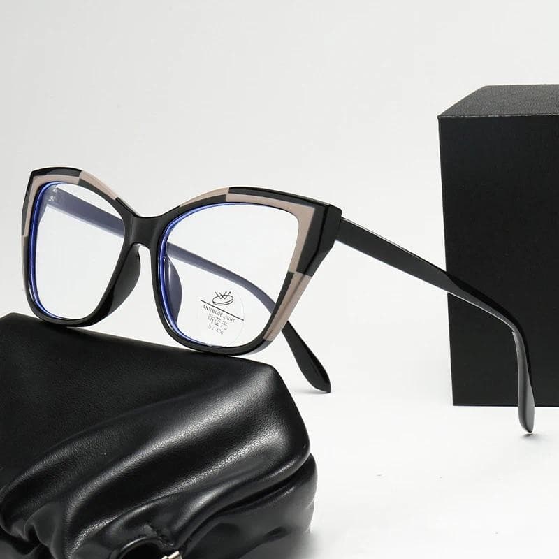 Óculos de Sol Femininos com Design Olho de Gato, Armações de Óculos com Bloqueio de Luz Azul, Óculos de Moda Femininos A