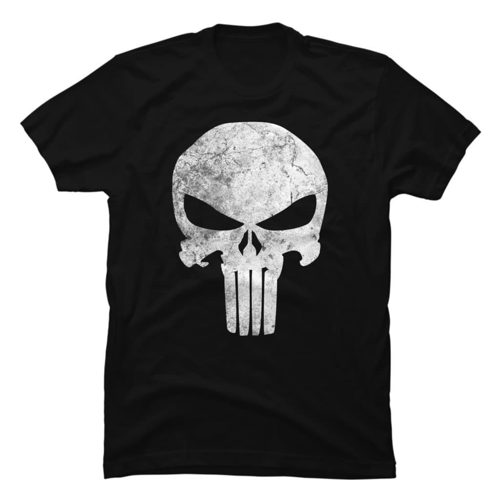 Camiseta Algodão Unissex Algodão Skull Punisher JusticeiroeabA. -sasa.