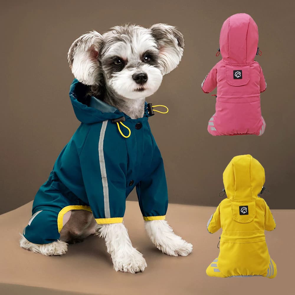 Capa De Chuva Cachorro Reflexiva À Prova D'água Para Cães Pequenos E Médios Macacão Casaco