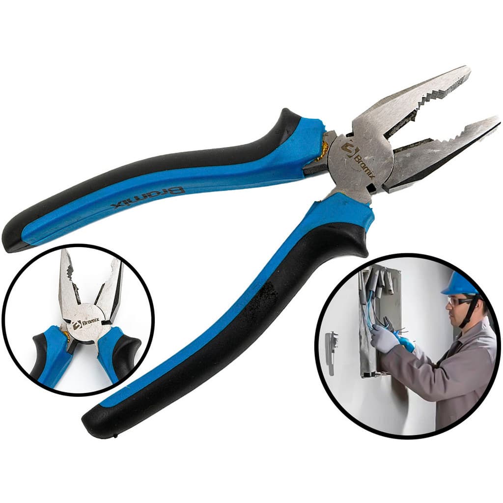 Alicate Universal Hobby Aço Carbono Polido 8 Polegadas Profissional Cabo Emborrachado