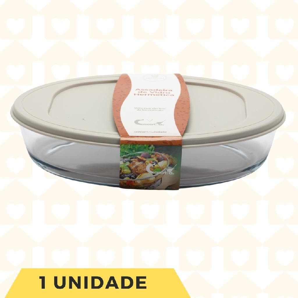 Refratário Assadeira Oval 3L Vidro Temperado Grande 1 Uni