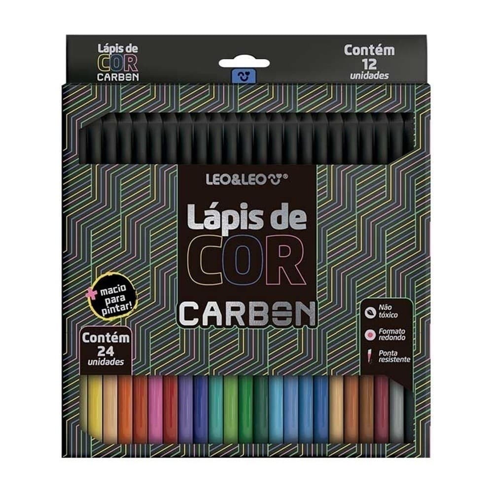Lápis 24 cores Carbon Leo e Leo