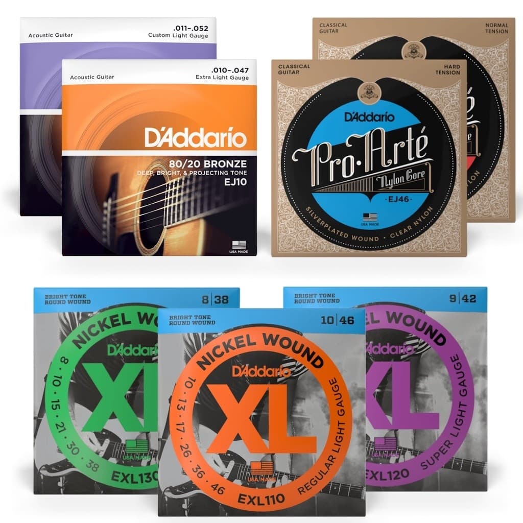 Cordas populares da guitarra elétrica do aço ferido do níquel EXL110 EXL120 acústico EZ890 EZ930 clássico EJ45 EJ46