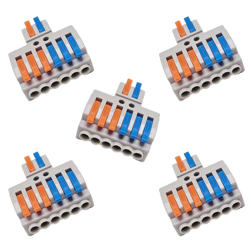 Kit 5x Conector Derivador 2:6 32A 1,5mm a 4mm 074007 InterNEED