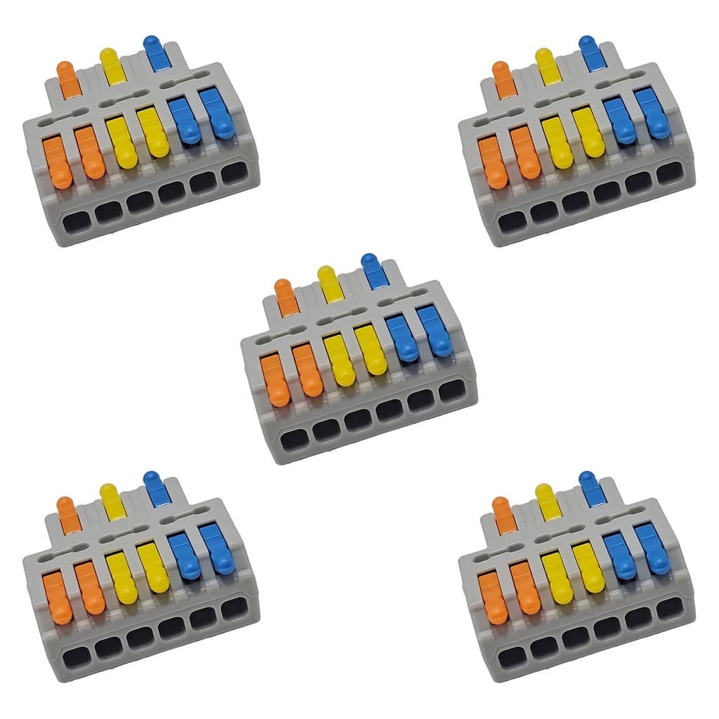 Kit 5x Conector Derivador 3:6 32A 1,5mm a 4mm 074014 InterNEED