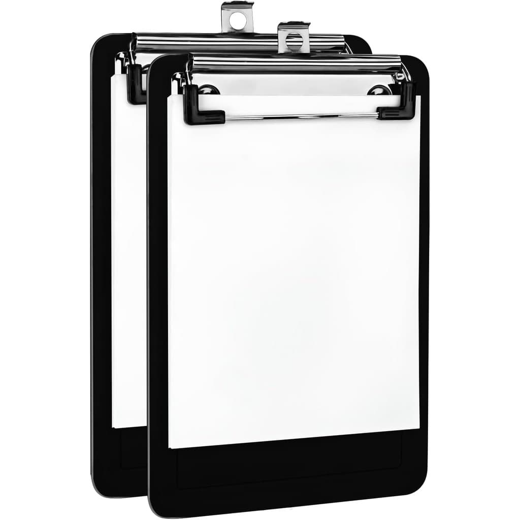 Kit 2 Mini Prancheta 12 cm X 18,5cm e bloco de 50 fl Cabe em bolsos e bolsas Acrimet 155 Preto